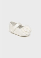 MAYORAL girls festive shoes with flower cream - Baby Booties