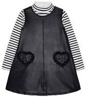 MAYORAL girls leather dress with T-shirt black - 116 cm - Dress