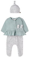MAYORAL girls' set half-socks, sweatshirt, hat bunny white/mint - 70 cm - Baby Clothing Set