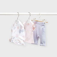 MAYORAL girls set 3pcs, sweatshirt, t-shirt KR, leggings, white/pink/grey - Baby Clothing Set