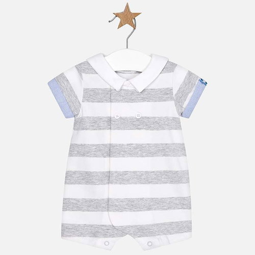 MAYORAL boys' body with collar stripes grey, white - Bodysuit for Babies - Main image