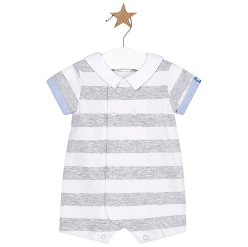 MAYORAL boy's body with collar stripes grey, white - 75 cm - Bodysuit for Babies - Main image