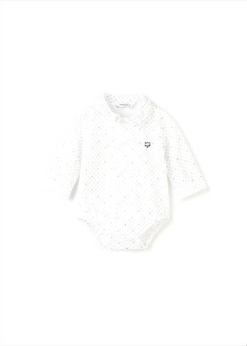 MAYORAL boy's button-up body white, blue - 55 cm - Bodysuit for Babies - Main image