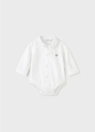 MAYORAL boy's buttoned body white, blue - 70 cm - Bodysuit for Babies