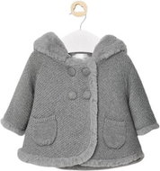 MAYORAL girls knitted coat with fur - grey/silver - 70 cm - Baby coat