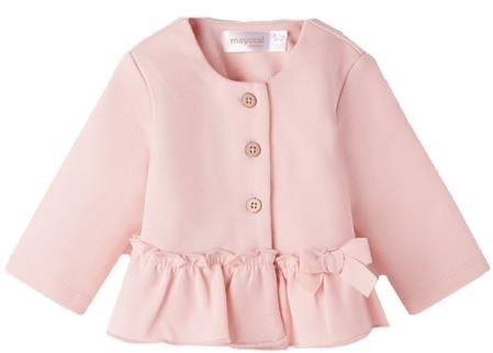 MAYORAL girls coat with ruffles pink - 70 cm - Baby coat - Main image