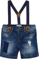 MAYORAL boys jeans shorts with suspenders - blue - 98 cm - Baby Shorts