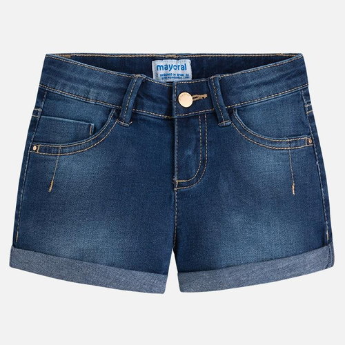 MAYORAL girls jeans shorts - dark blue - Baby Shorts - Main image