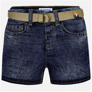 MAYORAL kids jeans shorts with belt - dark blue - Baby Shorts