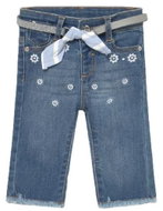 MAYORAL girls jeans with belt and flower embroidery - 98cm - Baby trousers