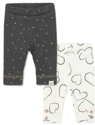 MAYORAL set 2pcs leggings heart grey - 65 cm - Baby trousers - Main image