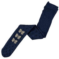 MAYORAL girls stockings polka dots bow dark blue - Baby Tights