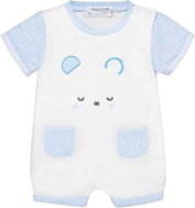 MAYORAL boys short overalls - white, blue pockets - 55 cm - Baby Romper