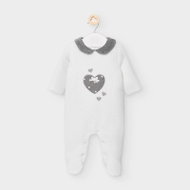 MAYORAL baby jumpsuit with collar heart white - Baby Romper