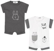 MAYORAL boys set 2pcs short overalls, white/grey - Baby Romper