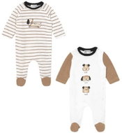 MAYORAL boys set 2pcs long overalls with dog, white/brown - Baby Romper