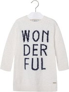 Mayoral girls knitted dress with print - white - 98 cm - Baby dress