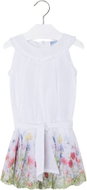 MAYORAL girls chiffon jumpsuit with flowers - white - 122 cm - Dress