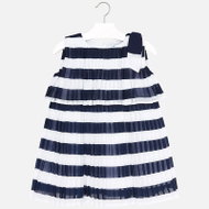 MAYORAL girls pleated dress stripe blue - 116 cm - Dress