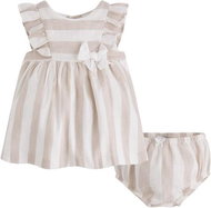 MAYORAL girls dress with stripes and bow - beige - 70 cm - Baby dress