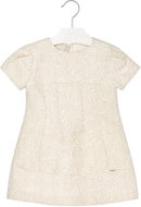 MAYORAL girls dress jacquard rose beige - 128 cm - Dress