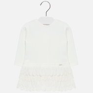MAYORAL girls dress soft fringe beige - Baby dress