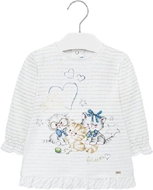 MAYORAL girls dress long sleeve white with stripes kittens - 98 cm - Baby dress