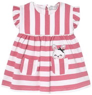 MAYORAL girls striped dress with rabbit, white/pink - 65 cm - Baby dress