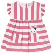MAYORAL girls striped dress with rabbit, white/pink - Baby dress