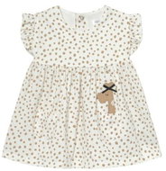 MAYORAL girls dress with giraffe and polka dots, white/brown - 70 cm - Baby dress