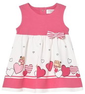 MAYORAL girls dresses hearts, pink/white - 70 cm - Baby dress