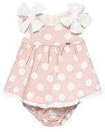 MAYORAL girls polka dot dress, pink/white - 65 cm - Baby dress
