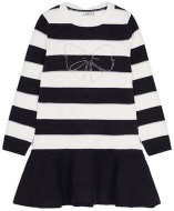 MAYORAL girls knitted dress bow stripes black and white - 110 cm - Dress