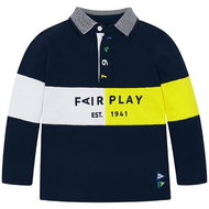 MAYORAL boys T-shirt with collar Fairplay dark blue - 98 cm - Baby T-shirt