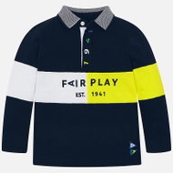 MAYORAL boys T-shirt with collar Fairplay dark blue - Baby T-shirt