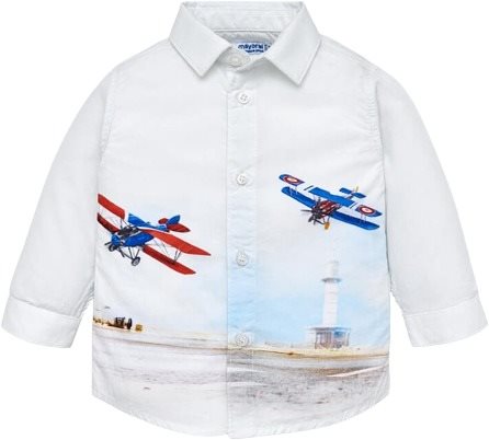 MAYORAL boys shirt airplane white - 80 cm - Baby Shirt - Main image