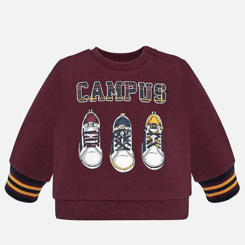 MAYORAL boys sweatshirt burgundy sneakers - Baby Sweatshirt - Main image
