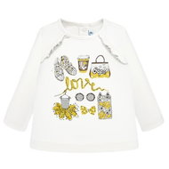 MAYORAL girls shirt long. sleeve love beige - 80 cm - Baby T-shirt
