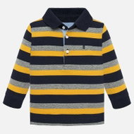 MAYORAL boys long sleeve polo shirt yellow stripe - Baby Shirt