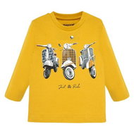 MAYORAL boys shirt with motorbike long. sleeve, yellow - 86 cm - Baby T-shirt