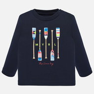 MAYORAL boys long sleeve shirt - dark blue with oars - Baby T-shirt