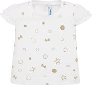 MAYORAL girls short sleeve T-shirt - white with golden polka dots - 98 cm - Baby T-shirt