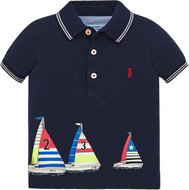 MAYORAL boys short sleeve shirt with collar - dark blue - 92 cm - Baby T-shirt