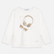 MAYORAL girls t-shirt DR headphones beige - Baby T-shirt