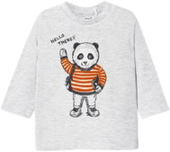 MAYORAL boys grey t-shirt with panda in striped sweater - Baby T-shirt
