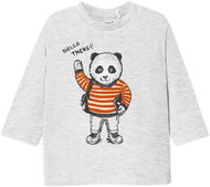 MAYORAL boys grey t-shirt with panda in striped sweater - 92 cm - Baby T-shirt