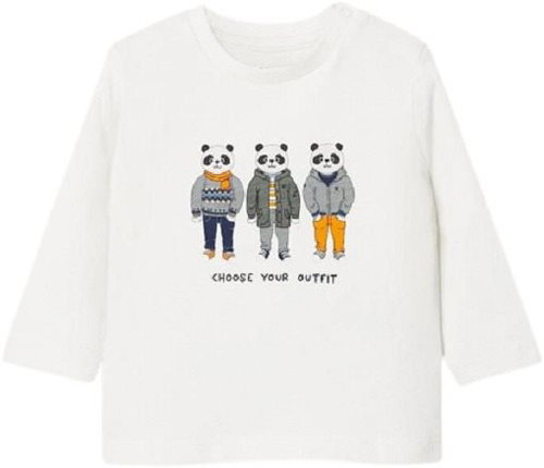 MAYORAL boys t-shirt DR panda beige - 86 cm - Baby T-shirt - Main image