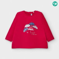 MAYORAL girls t-shirt DR with umbrellas red - Baby T-shirt
