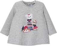 MAYORAL girls t-shirt DR dogs and books - grey - 92 cm - Baby T-shirt