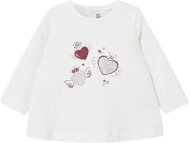 MAYORAL girls white T-shirt DR, red and silver hearts - Baby T-shirt